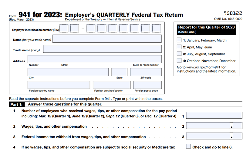 IIRS Form 941 for 2023